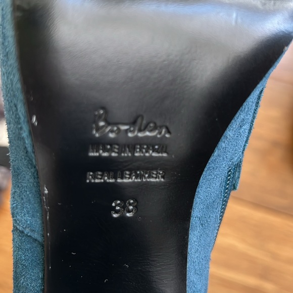 BODEN Booties Navy Lace Up/Side Zip Platform sz 38 - Picture 5 of 7